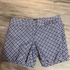 Navy and White Print Shorts